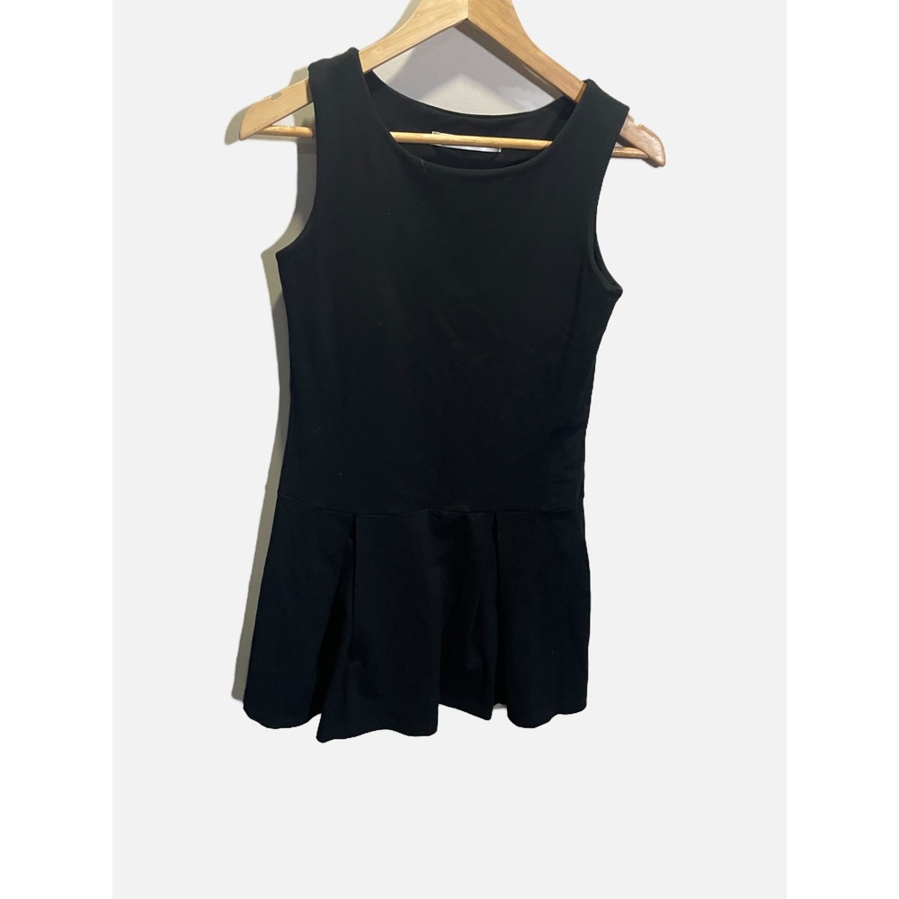 Susana Monaco Mini Dress Womens S Black Drop Waist Pleated Sleeveless Preppy‎